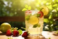 Homemade refreshing summer lemonade