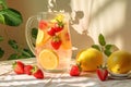 Homemade refreshing summer lemonade