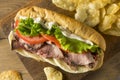 Homemade Roast Beef Deli Sandwich Royalty Free Stock Photo