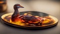 Homemade Roast Duck. Crispy whole roast duck. Thanksgiving or Christmas Dinner. Generative AI