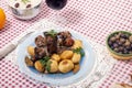 homemade roast lamb with potatoes Royalty Free Stock Photo