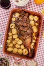 homemade roast lamb with potatoes Royalty Free Stock Photo