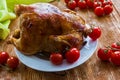 Homemade roast whole chicken