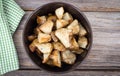 Homemade roasted jerusalem artichoke sunchoke dish Royalty Free Stock Photo