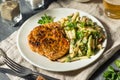 Homemade Roasted Pork Chop with Apple Slaw Royalty Free Stock Photo