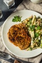 Homemade Roasted Pork Chop with Apple Slaw Royalty Free Stock Photo