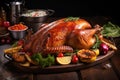 Homemade roasted Thanksgiving Day turkey Royalty Free Stock Photo