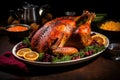 Homemade roasted Thanksgiving Day turkey Royalty Free Stock Photo