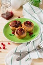 Homemade rolls with cranberry, cinnamon and citrus glaze Royalty Free Stock Photo