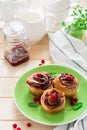 Homemade rolls with cranberry, cinnamon and citrus glaze Royalty Free Stock Photo