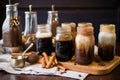 homemade root beer in rustic mason jars