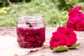 Homemade rose petal jam. Flower confiture. Healthy food Royalty Free Stock Photo