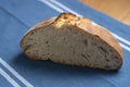 Homemade round loaf of freshly baked artisan sourdough bread Royalty Free Stock Photo