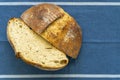 Homemade round loaf of freshly baked artisan sourdough bread Royalty Free Stock Photo