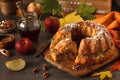 Homemade, rustic apple bundt cake