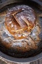 Homemade rustic bread over wooden background Royalty Free Stock Photo