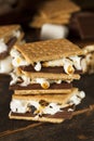 Homemade S'more with chocolate and marshmallow