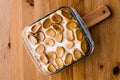 Homemade S`mores Dip / Baked Marshmallow Royalty Free Stock Photo