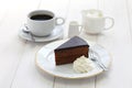 Homemade sachertorte, Austrian chocolate cake Royalty Free Stock Photo