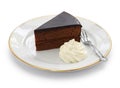 Homemade sachertorte, Austrian chocolate cake Royalty Free Stock Photo