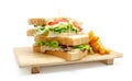 Homemade Salad tuna sandwich on white background Royalty Free Stock Photo