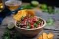 Homemade salsa pico de gallo, mexican cuisine Royalty Free Stock Photo