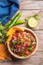 Homemade salsa pico de gallo, mexican cuisine