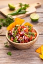 Homemade salsa pico de gallo, mexican cuisine Royalty Free Stock Photo