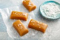 Homemade salted caramel candy Royalty Free Stock Photo