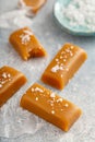 Homemade salted caramel candy Royalty Free Stock Photo