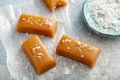 Homemade salted caramel candy Royalty Free Stock Photo