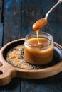 Homemade salted caramel sauce