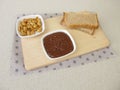 Salted chocolate cream with peanuts and cocoa