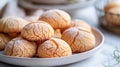 Homemade Sardinian Amaretti Soft Biscuits Served on a Marble Table