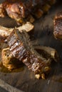 Homemade Saucy Baked Baby Back Ribs Royalty Free Stock Photo