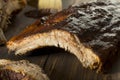 Homemade Saucy Baked Baby Back Ribs Royalty Free Stock Photo