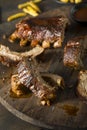 Homemade Saucy Baked Baby Back Ribs Royalty Free Stock Photo