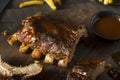 Homemade Saucy Baked Baby Back Ribs Royalty Free Stock Photo