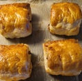 Homemade sausage rolls fresh from the oven Royalty Free Stock Photo