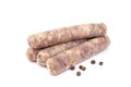 Homemade sausages kupaty raw meat isolate on white Royalty Free Stock Photo