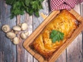 Homemade Picnic Rolls on a wooden table