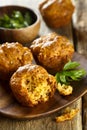 Homemade savory muffins with cheese and paprika