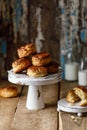 Homemade scone with cheese. Freshly baked delicious english scones.