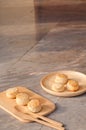 Homemade scone on the wood plate