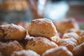 Homemade scones filled with cottage cheese, apples or poppy seeds to delight friends. Time together with friends Royalty Free Stock Photo