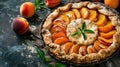 Homemade Seasonal Summer Fruit Biscuits, Tart, Open Apricot Pie