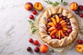 Homemade Seasonal Summer Fruit Biscuits, Tart, Open Apricot Pie Royalty Free Stock Photo