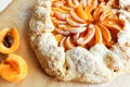 Homemade Seasonal Summer Fruit Galette, Tart, Pie With apricots Royalty Free Stock Photo