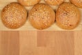 Homemade sesame seed buns Royalty Free Stock Photo