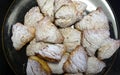 Homemade sfogliatelle. Traditional dessert from Naples. Royalty Free Stock Photo